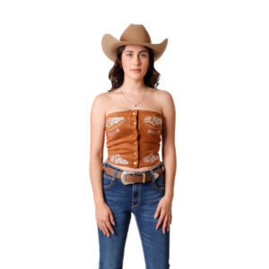 TOP Naranja Bordado Greca