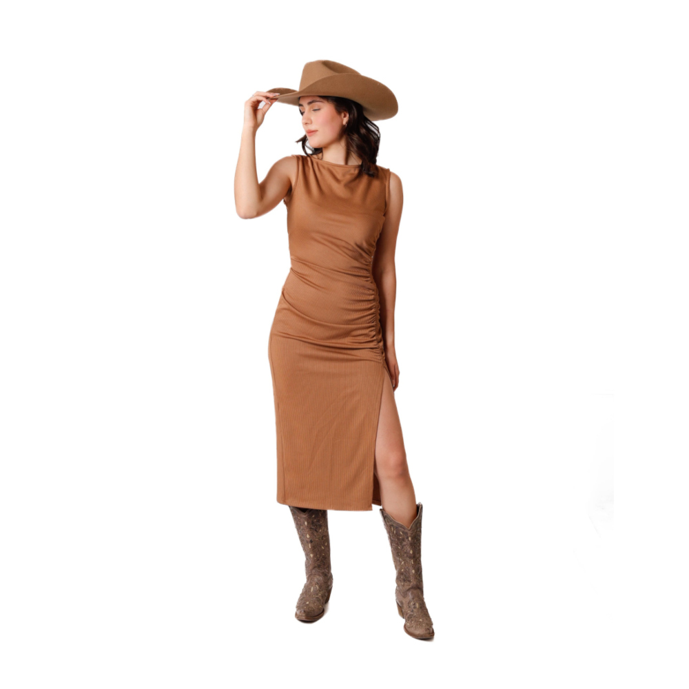 Vestido Naranja Liso